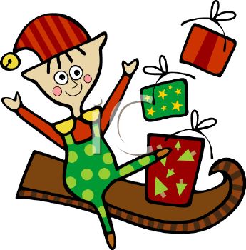 345x350 Royalty Free Clip Art Image Santa's Helper Making Christmas Toys