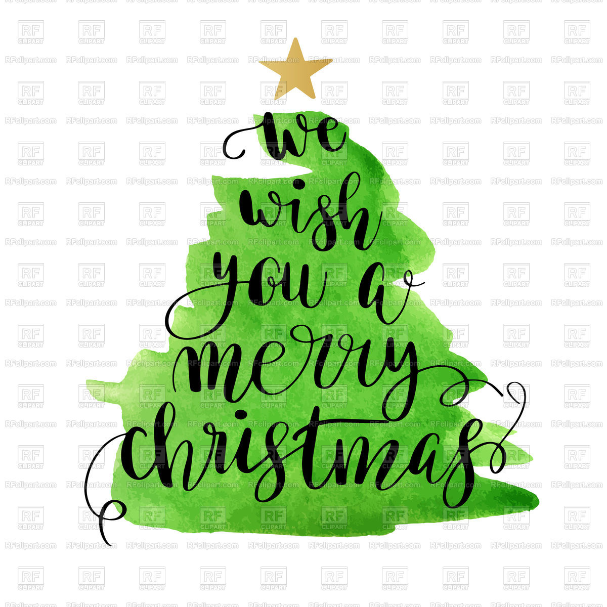 1200x1200 Poster With Christmas Tree And Lettering Text Royalty Free Vector