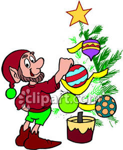 246x300 Elf Decorating Christmas Tree