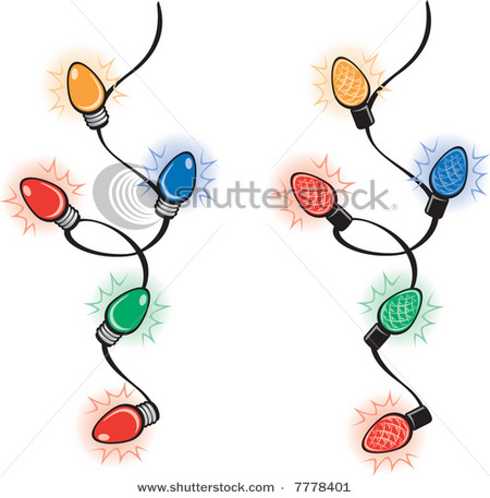450x457 Vector Clip Art Illustration Of Multicolored Christmas Lights