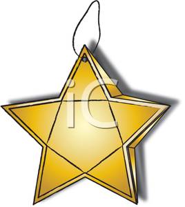 268x300 Clip Art Image A Gold Star Christmas Tree Ornament