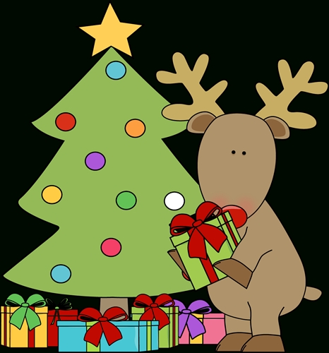 466x500 Christmas Tree With Presents Clipart