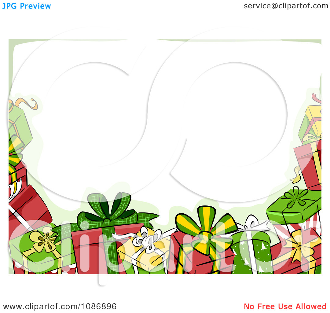 1080x1024 Christmas Presents Clip Art Borders Happy Holidays!