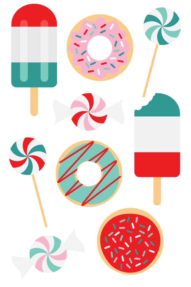 750x1125 Festive Sweets Christmas Clip Art And Cut Files