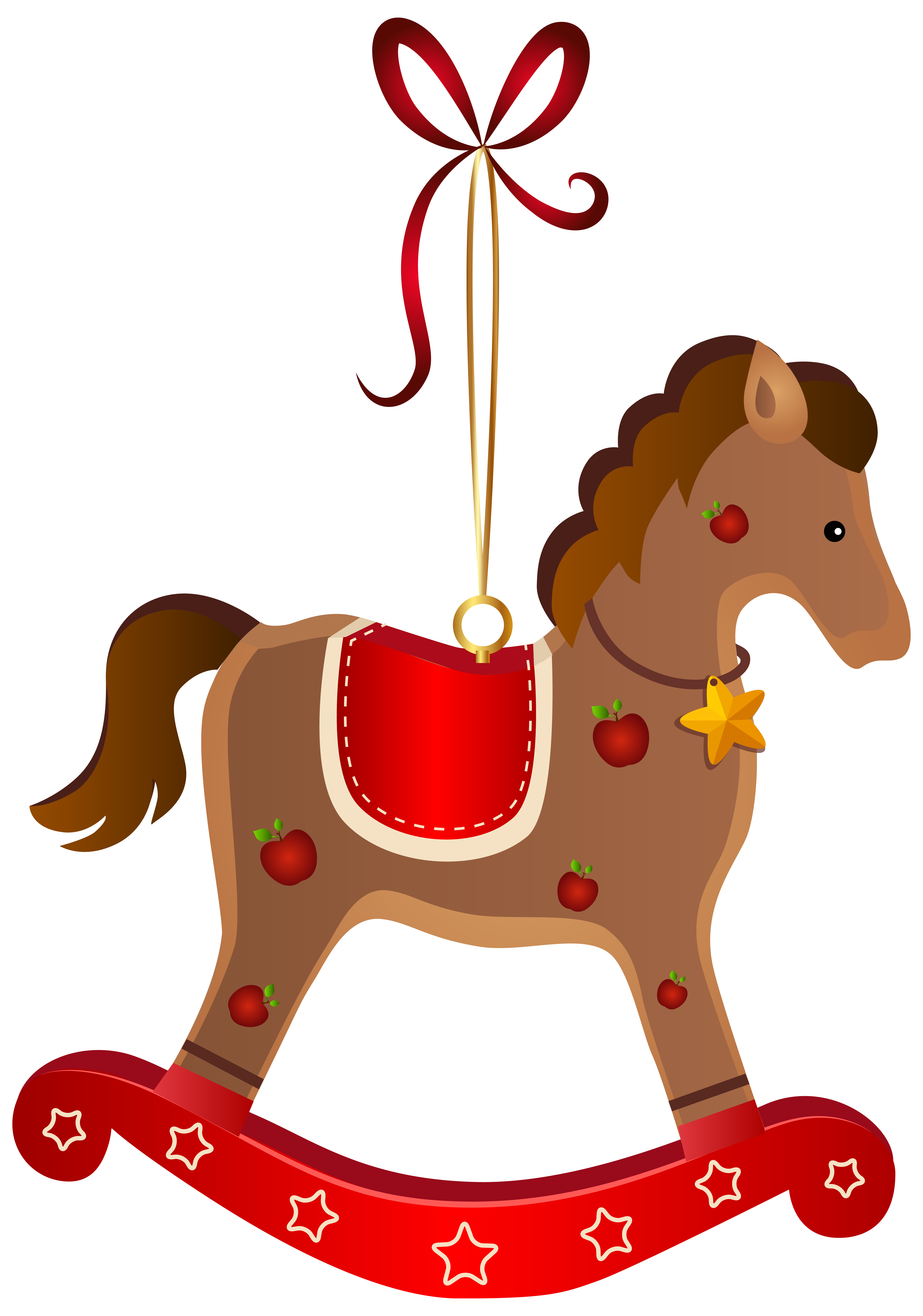 4406x6283 Rocking Horse Christmas Ornament Transparent Png Clip Art Image