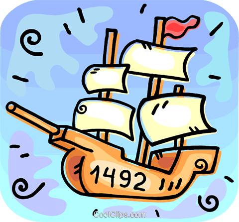 480x446 The Nina Christopher Columbus Ship Royalty Free Vector Clip Art