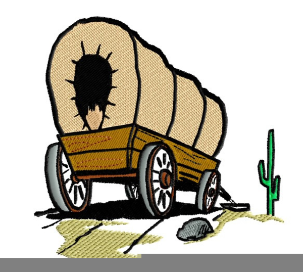 600x538 Covered Wagon Clip Art Detailed