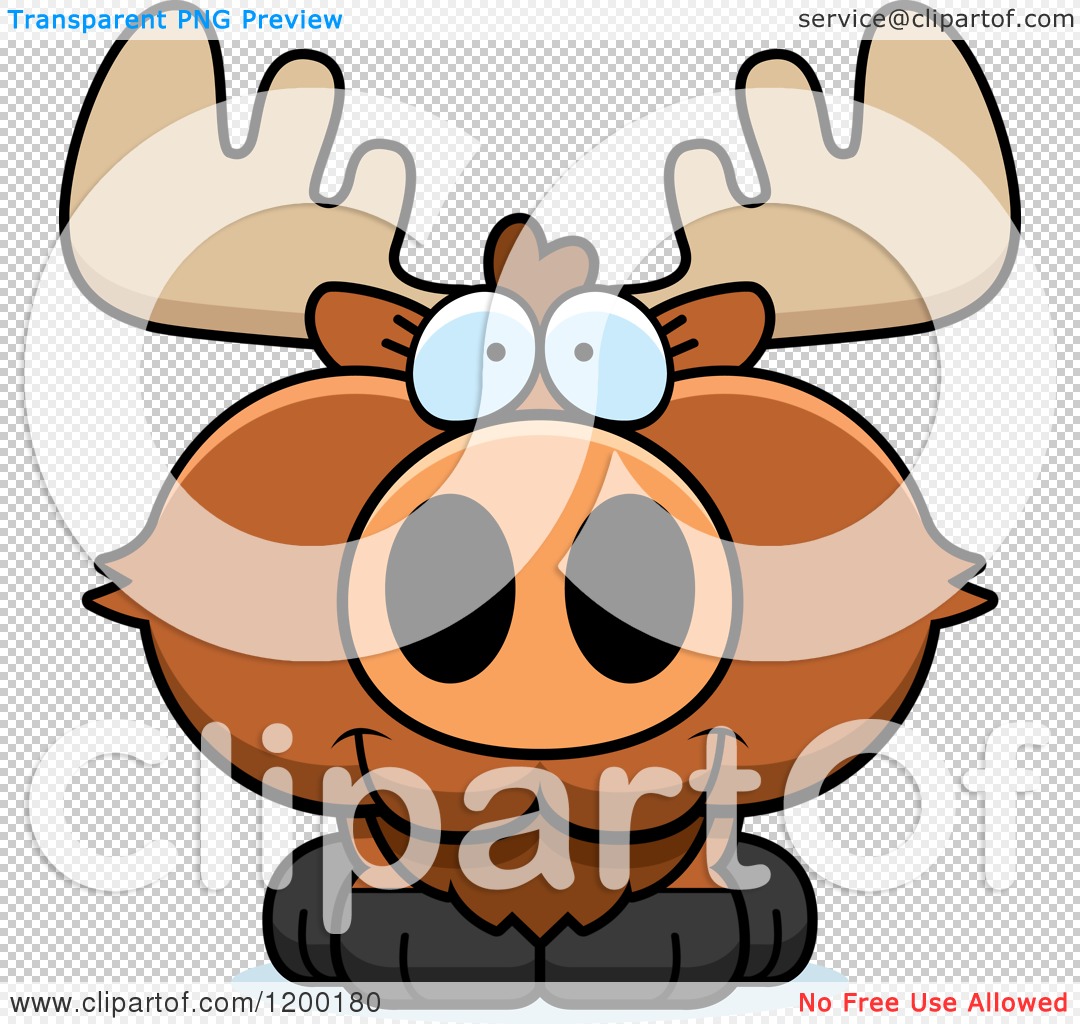 1080x1024 Cartoon Of A Cute Happy Moose Calf