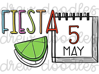 350x263 Fiesta Cinco De Mayo Digital Clip Art Set Color And Black Line Combo