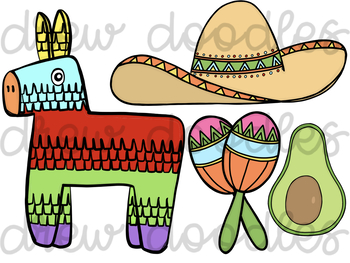 350x263 Fiesta Cinco De Mayo Digital Clip Art Set By Drew Doodles Tpt