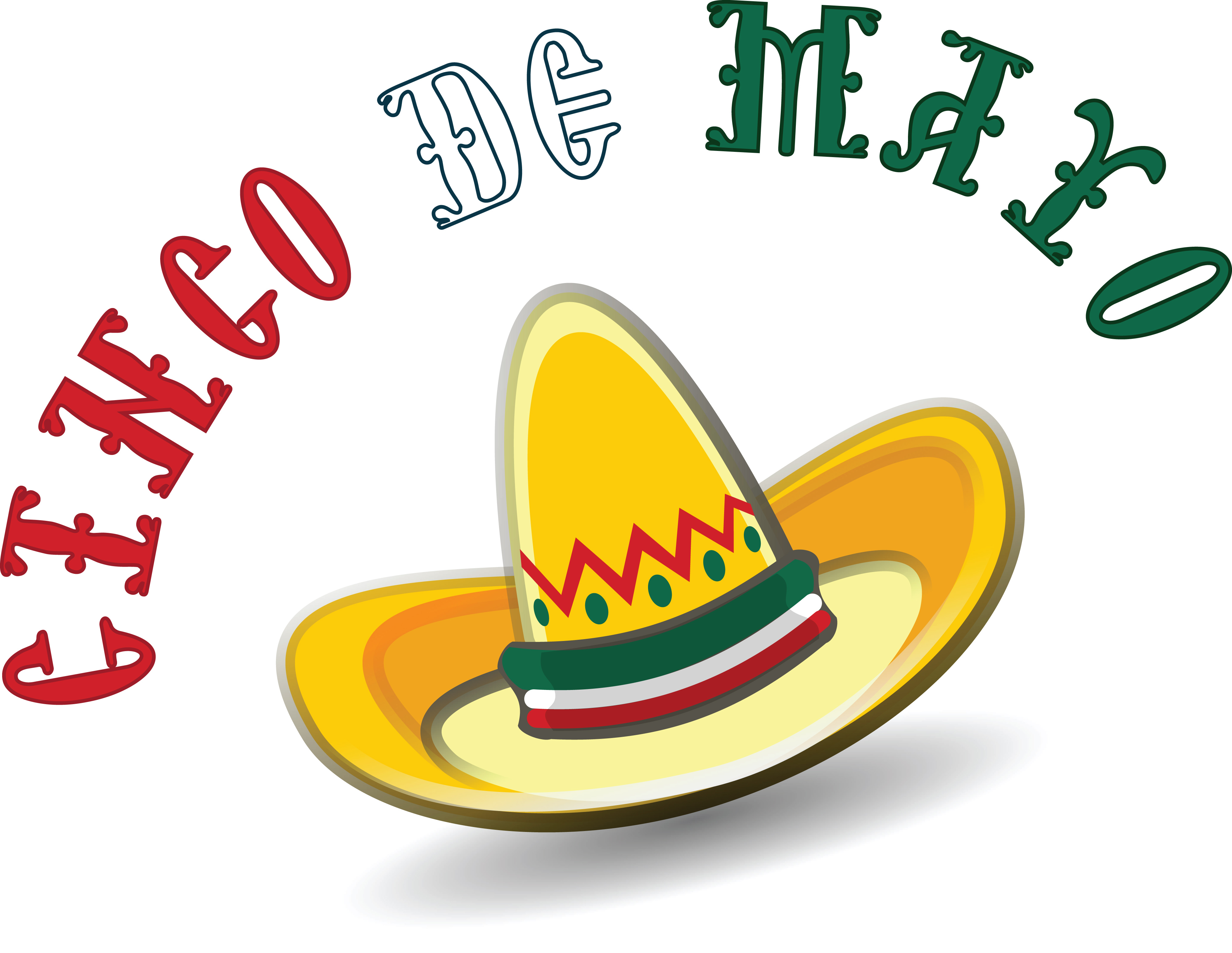 4000x3094 Free Clipart Of A Mexican Sombrero With Cinco De Mayo Text