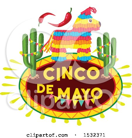 450x470 Clipart Of A Cinco De Mayo Pinata