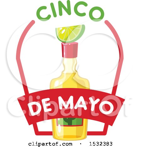 450x470 Clipart Of A Cinco De Mayo Tequila Bottle With Lime