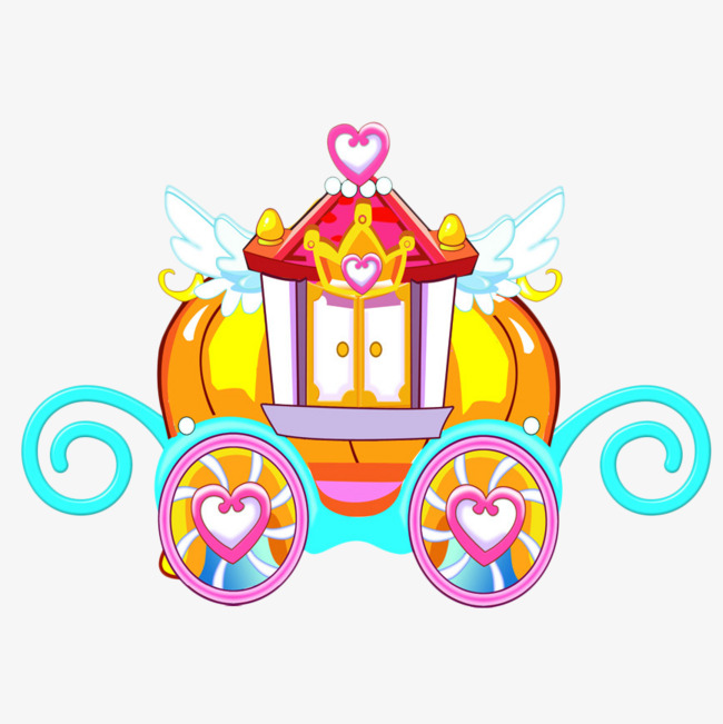 650x651 Cartoon Love Pumpkin Carriage, The Pumpkin Carriage, Cinderella
