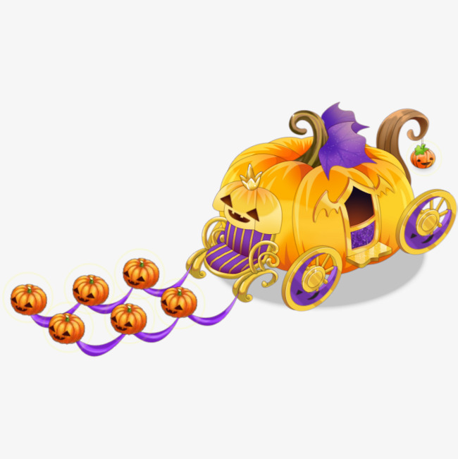 650x651 Cartoon Luxury Pumpkin Carriage, The Pumpkin Carriage, Cinderella
