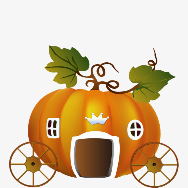 650x651 Cartoon Pumpkin Carriage, The Pumpkin Carriage, Cinderella, Green