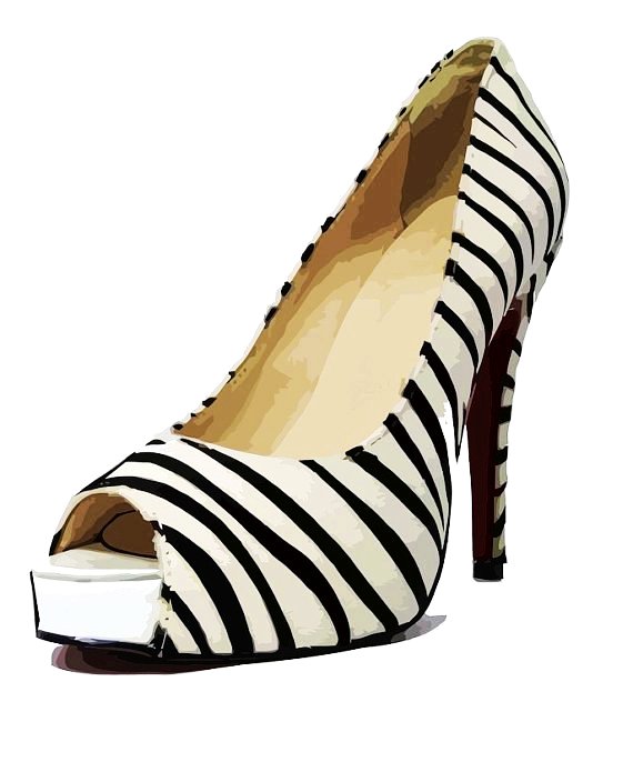 570x686 Womens Fashion Accessories Zebra Sripes High Heel Shoe Clip Art