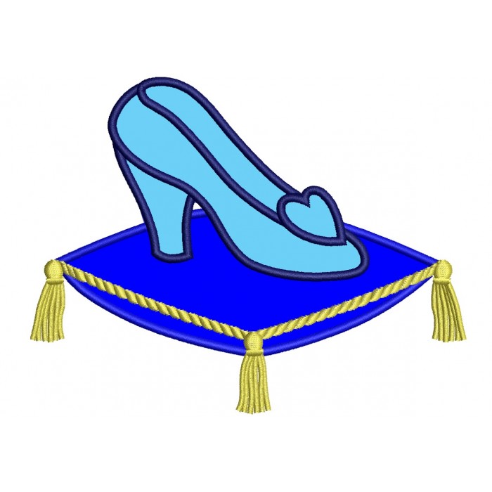 700x700 Cinderella Glass Shoe Applique