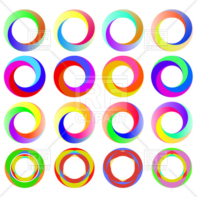 400x400 Set Of Colorful Circle Icons Royalty Free Vector Clip Art Image