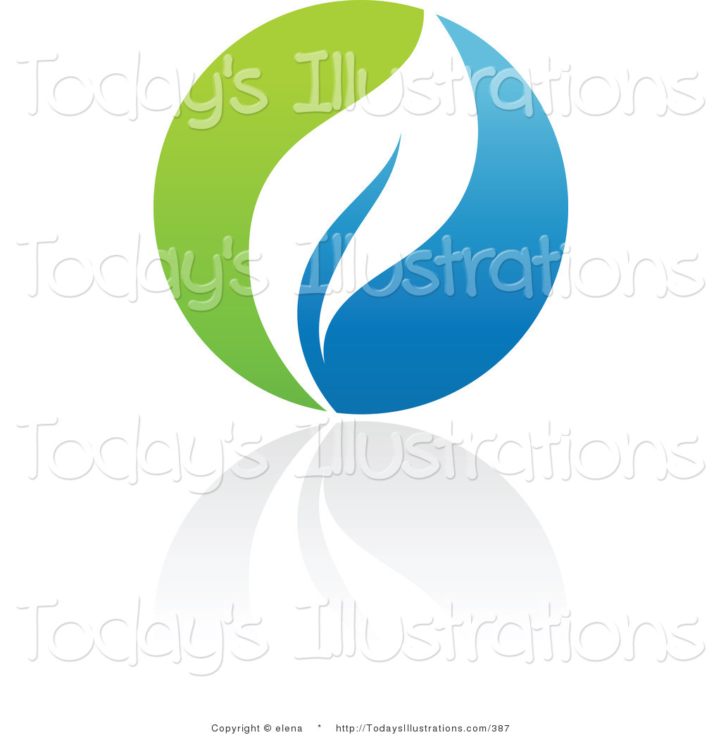 1024x1044 Clipart Of A Blue And Green Organic And Ecology Leaf Circle Logo