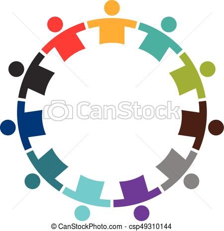 450x465 Eps Vector Of Team Of Eleven People In A Round.logo Design