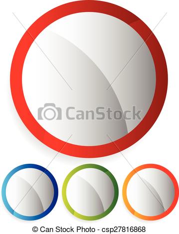 359x470 Empty Circle Buttons, Badges. Colorful, Bright Design Clip Art