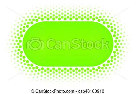 450x311 Halftone Circle Frame Vector Design Element. Green Halftone