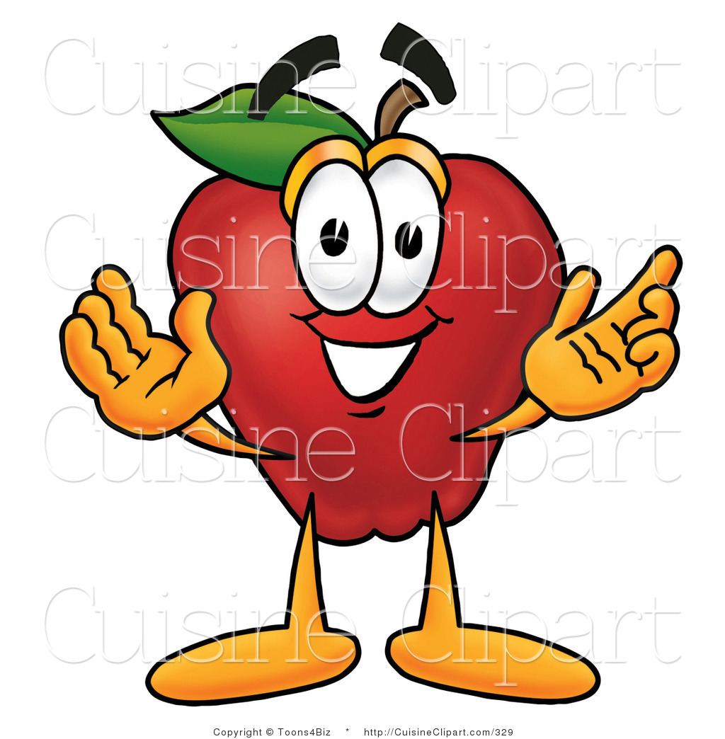 1024x1044 Cuisine Clipart Of A Smiling Red Apple Character Mascot With Open