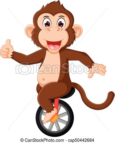 377x470 Vector Illustration Of Cute Monkey Circus Cartoon Up Vector