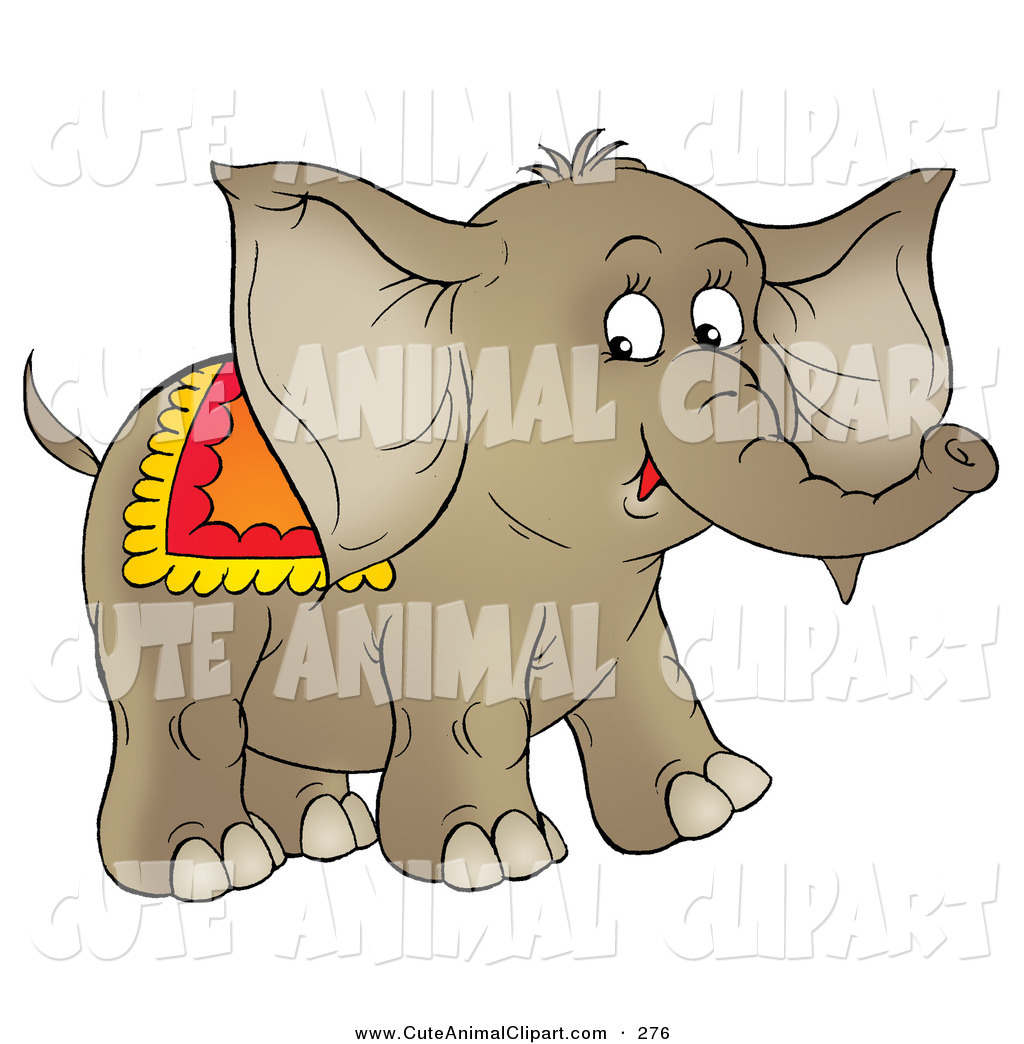 1024x1044 Clip Art Of A Cute Brown Young Circus Elephant With A Blanket