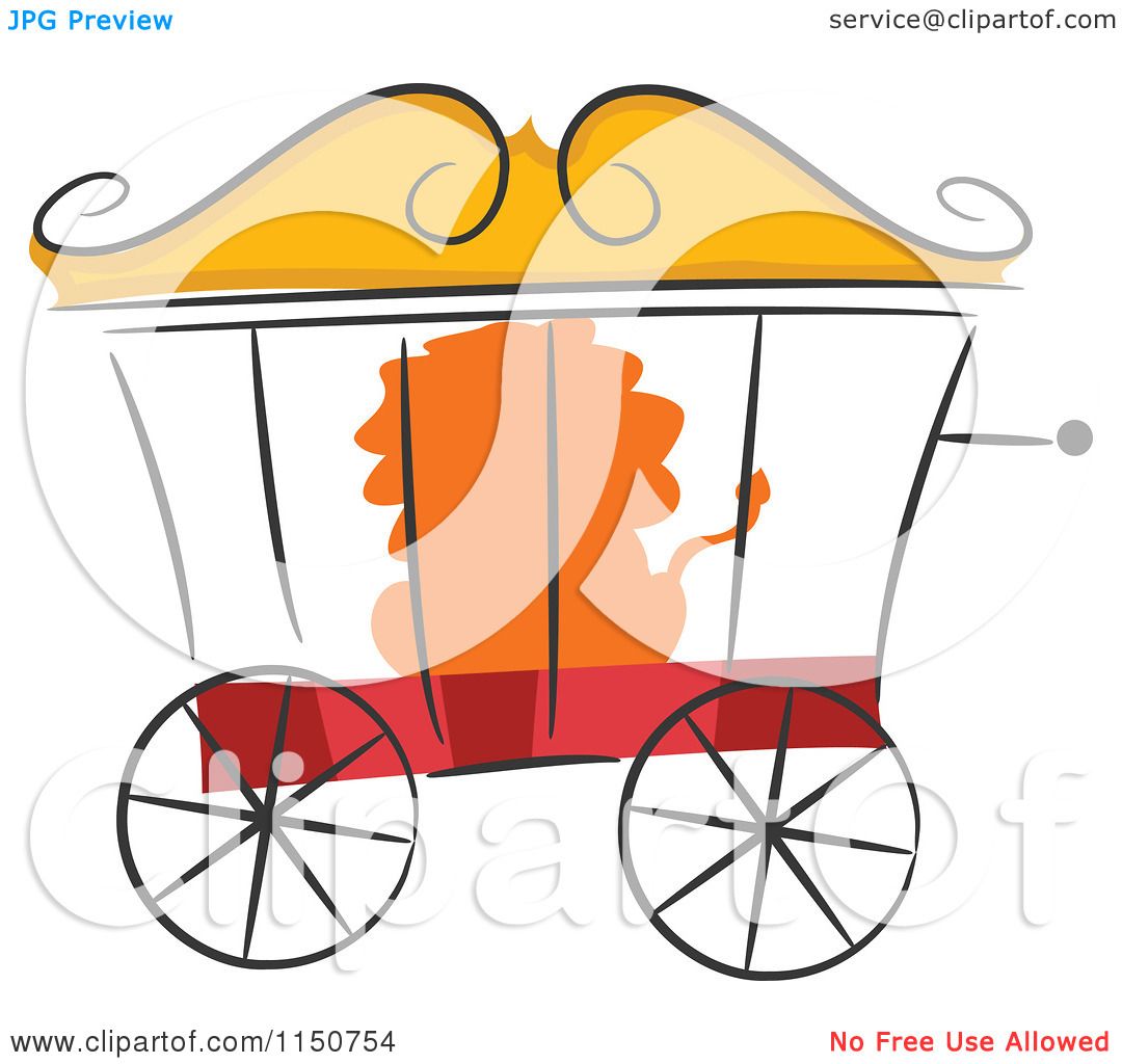1080x1024 Cartoon Of A Lion In A Circus Cage
