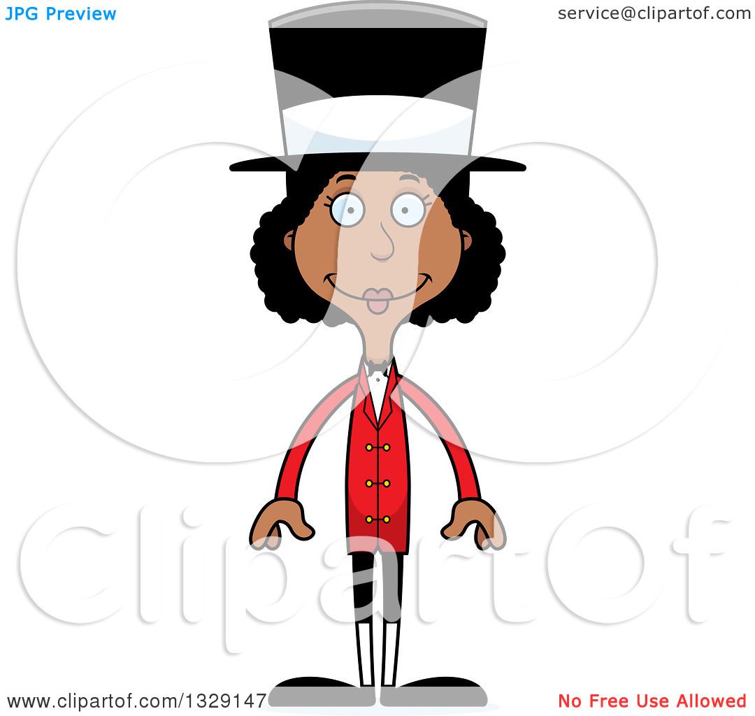 1080x1024 Clipart Of A Cartoon Happy Tall Skinny Black Woman Circus
