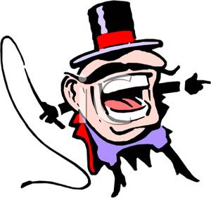 300x281 Royalty Free Clipart Image A Circus Ringmaster Shouting