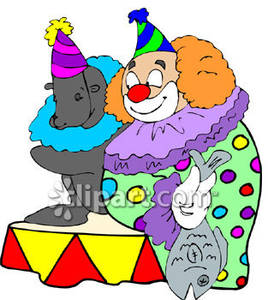 268x300 Circus Clown Performing With A Seal