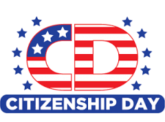 240x178 Citizenship Day American Flag Text Clipart