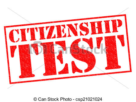 450x338 Citizenship Test Red Rubber Stamp Over A White Background. Clip