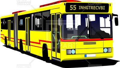 400x229 Yellow City Bus Royalty Free Vector Clip Art Image
