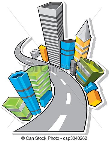 363x470 3d City Pattern Background Vector Illustration