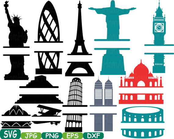 570x456 World Buildings Landmarks Split Svg Silhouette Travel City Cutting