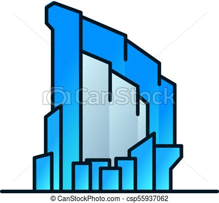 450x416 Logo Cityscape Forms Shape Of Letter D Clip Art Vector