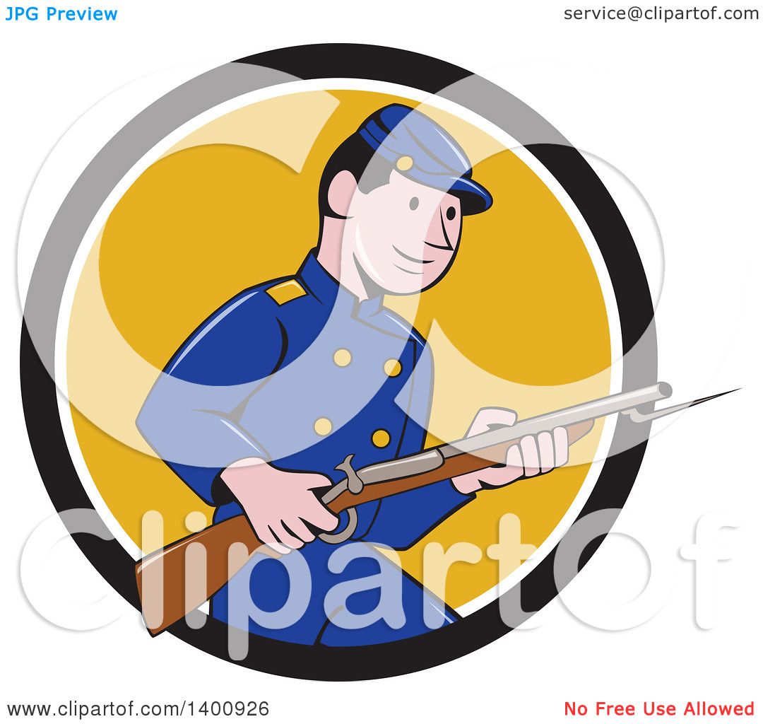 1080x1024 Clipart Of A Retro Cartoon American Civil War Union Army Soldier