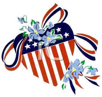350x333 American Flag Heart Shape With Stars And Stripes And Ribbons