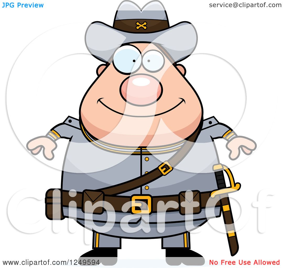 1080x1024 Clipart Of A Happy Chubby Civil War Confederate Soldier Man