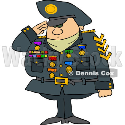 400x400 Royalty Free (Rf) Clipart Illustration Of A Military Man Saluting