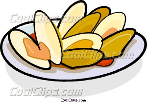 300x209 Clams On A Plate Vector Clip Art