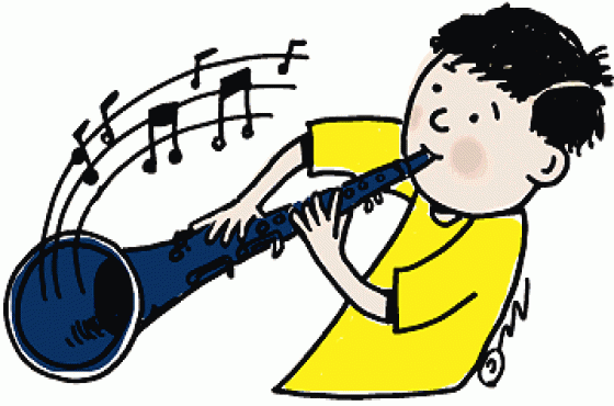 Играет на кларнете и трубе. Музыкант мультяшный. Мальчик с кларнетом. Мальчик играет на трубе. Кларнет иллюстрация для детей.