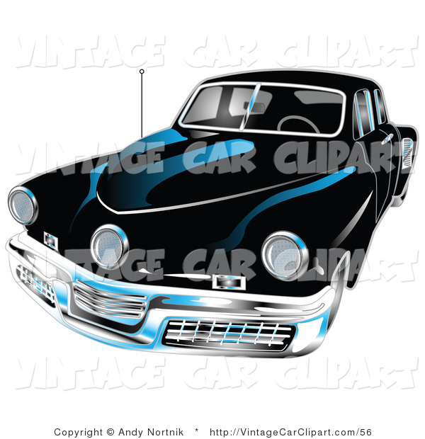 600x620 Clipart Of The Front Of A Black 1948 Tucker Car With A Chrome