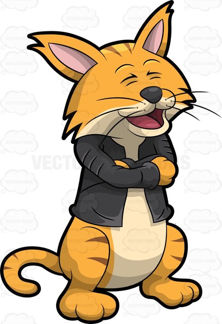 439x640 Clifford The Cat Laughing Out Loud Cartoon Clipart Vector Toons