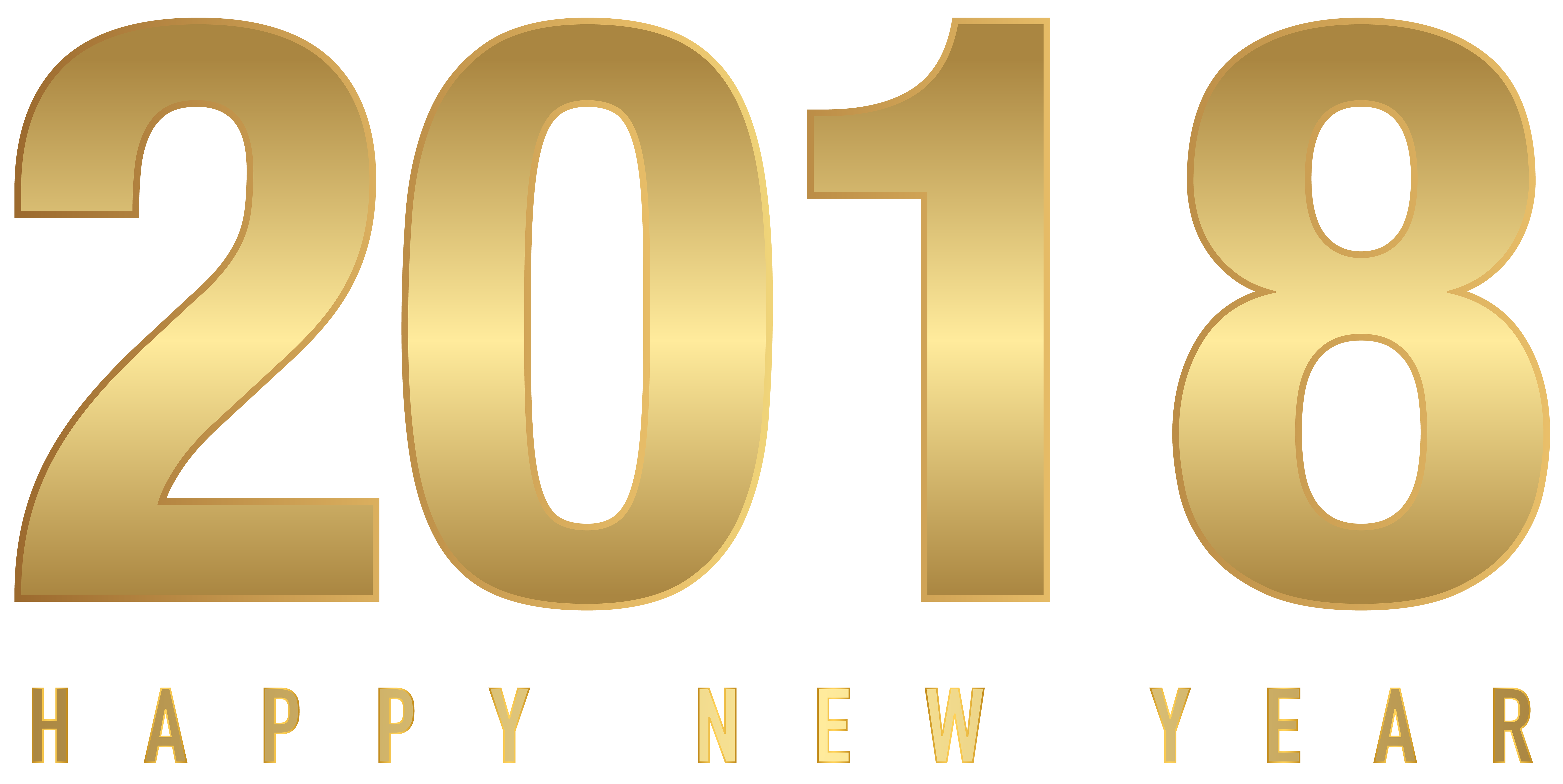 8000x4015 2018 Gold New Year Transparent Png Clip Artu200b Gallery
