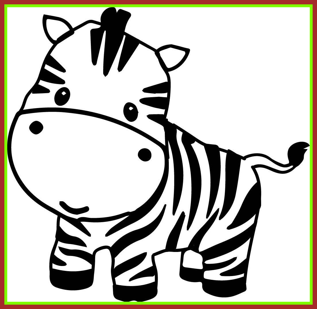 1106x1078 Awesome Pages Clip Art Zebra Cute Cartoon Animal Clipart Picture
